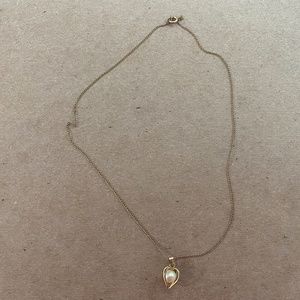 Heart Pendant with Pearl Bead Necklace